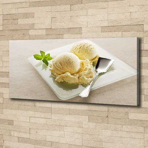 Canvas wall art Ice cream on a plate