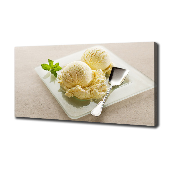 Canvas wall art Ice cream on a plate