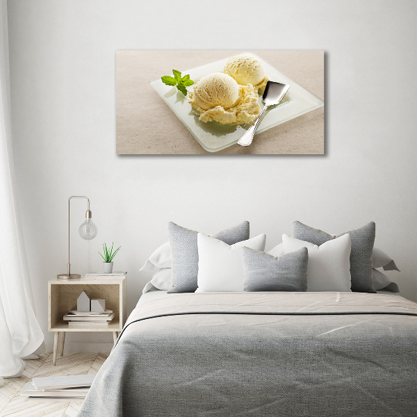 Canvas wall art Ice cream on a plate