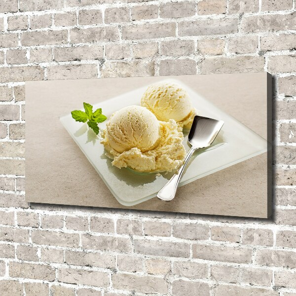 Canvas wall art Ice cream on a plate