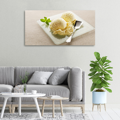 Canvas wall art Ice cream on a plate