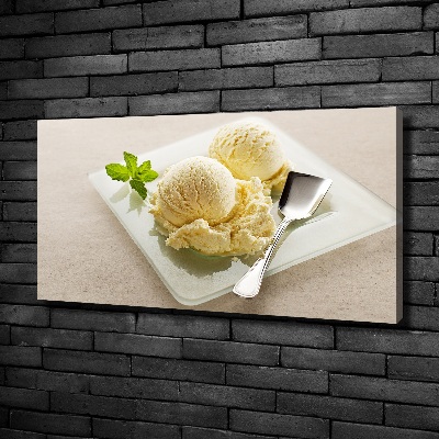 Canvas wall art Ice cream on a plate