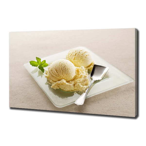 Canvas wall art Ice cream on a plate