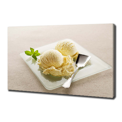 Canvas wall art Ice cream on a plate