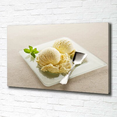 Canvas wall art Ice cream on a plate