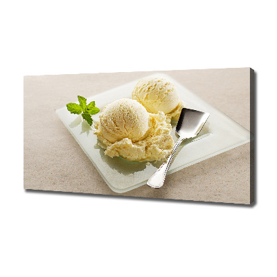 Canvas wall art Ice cream on a plate