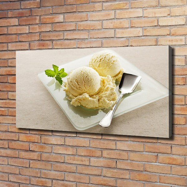 Canvas wall art Ice cream on a plate