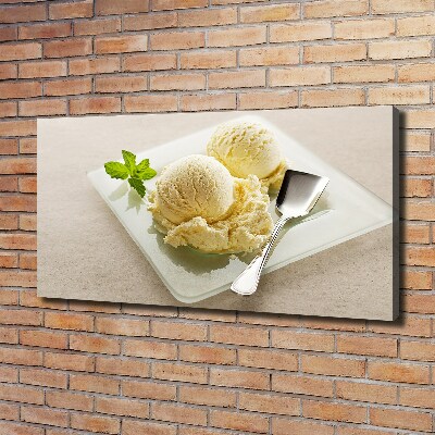 Canvas wall art Ice cream on a plate