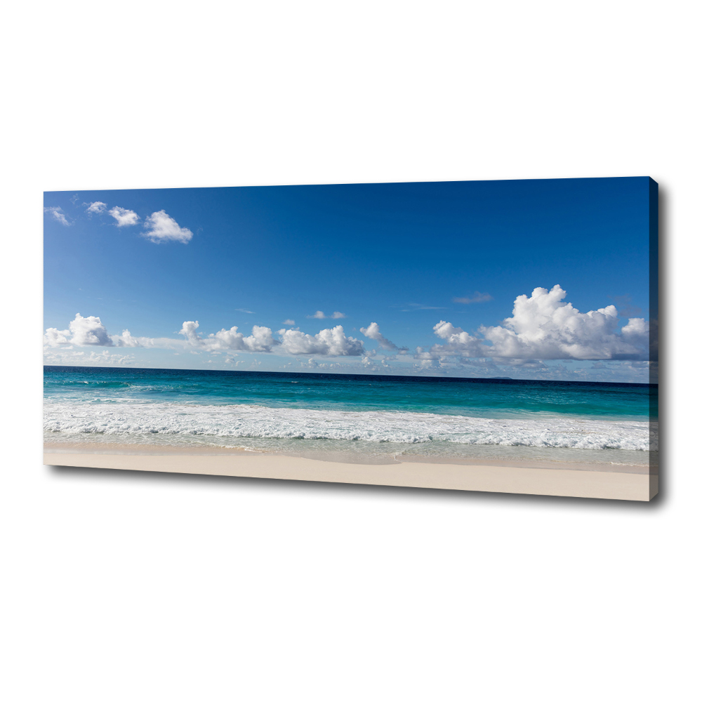 Canvas wall art Seychelles beach