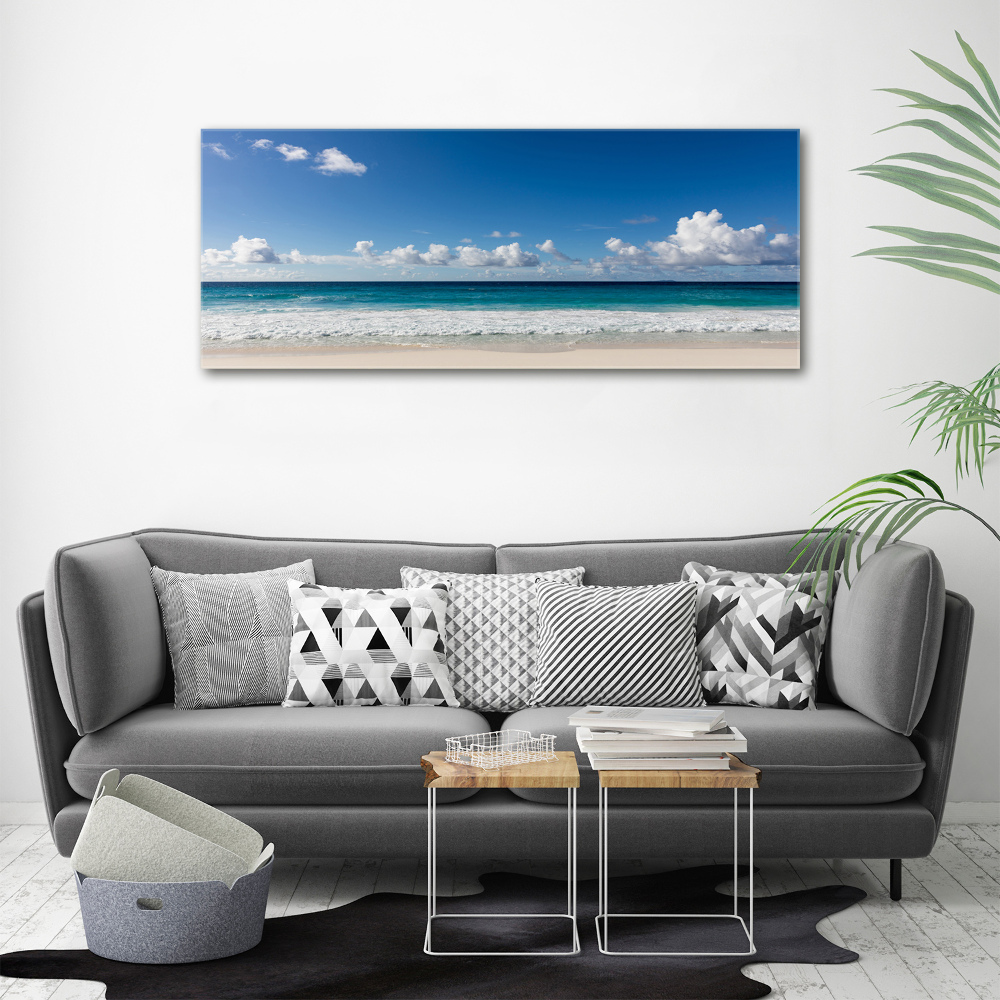 Canvas wall art Seychelles beach