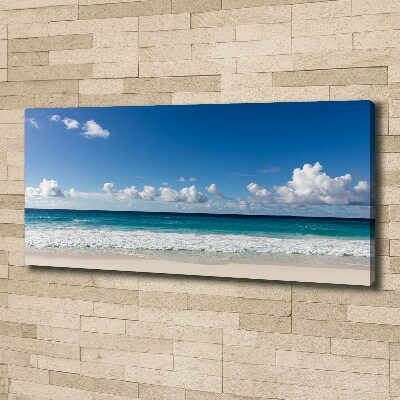 Canvas wall art Seychelles beach