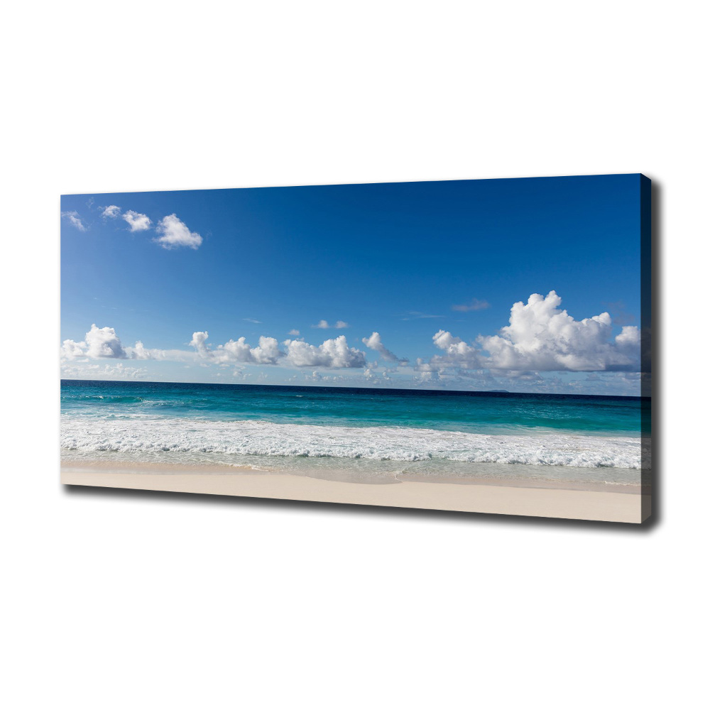 Canvas wall art Seychelles beach