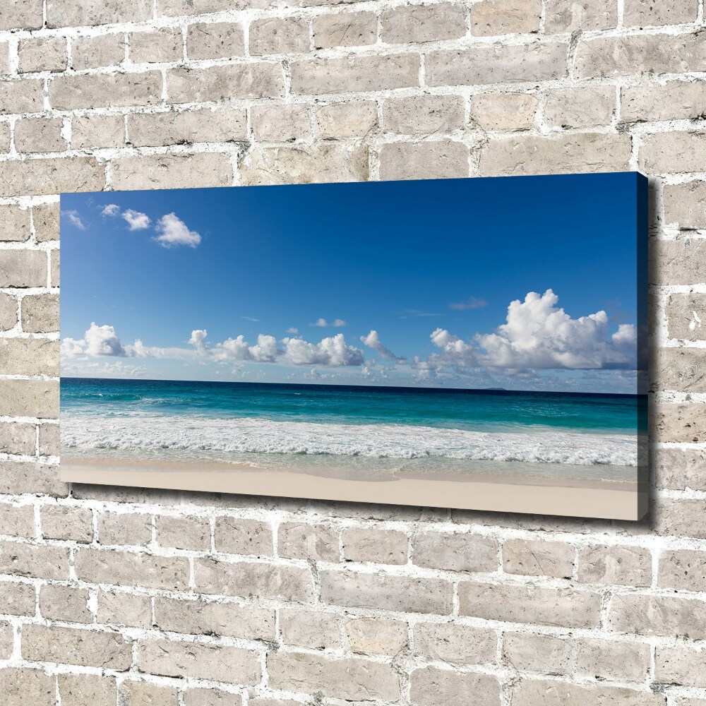 Canvas wall art Seychelles beach