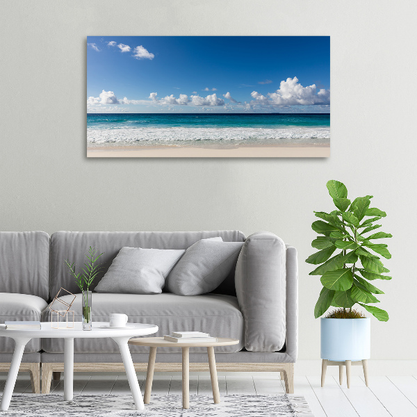 Canvas wall art Seychelles beach