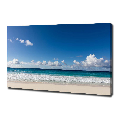 Canvas wall art Seychelles beach