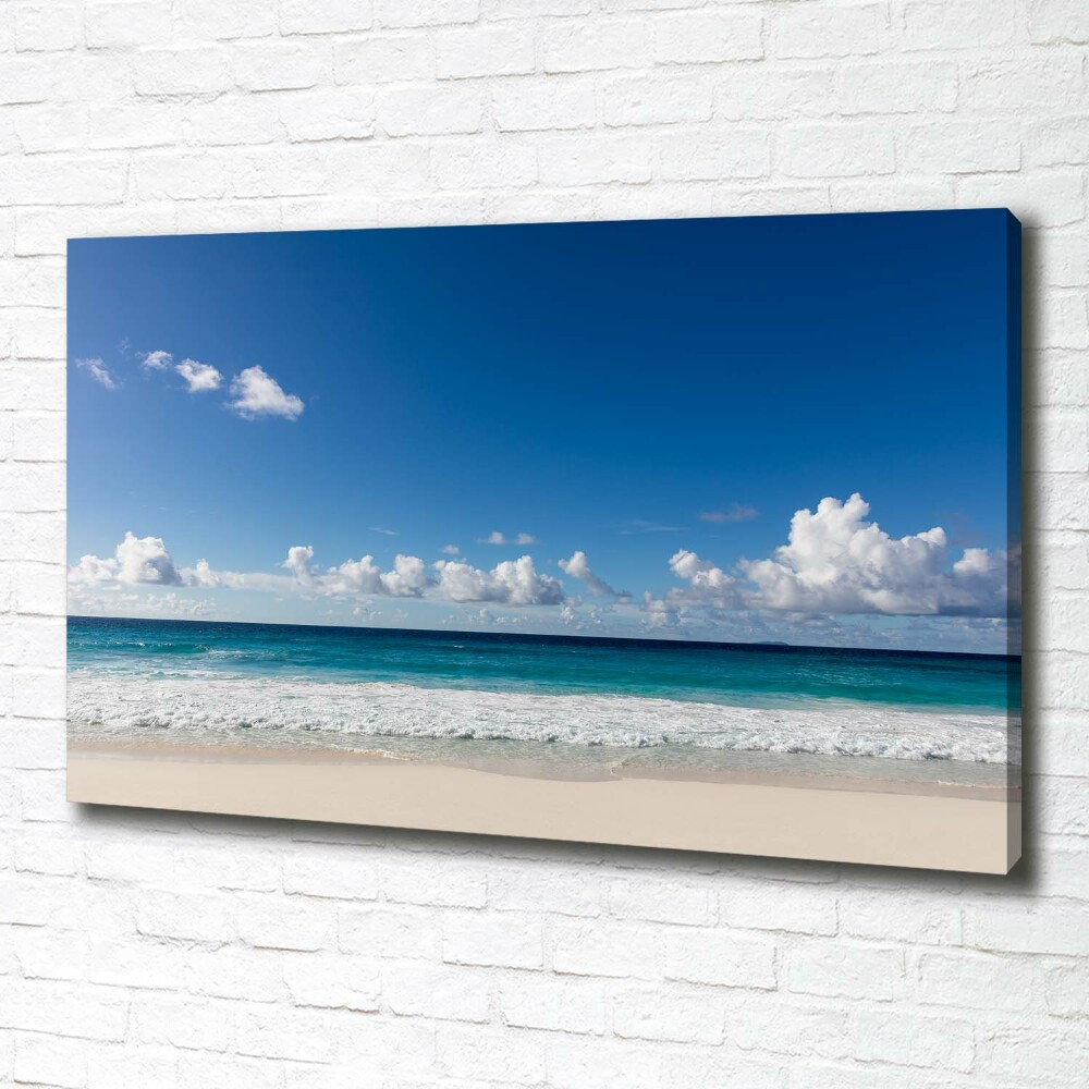 Canvas wall art Seychelles beach