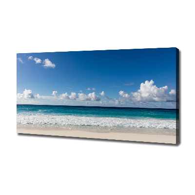 Canvas wall art Seychelles beach