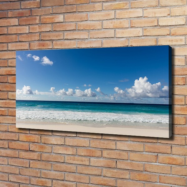 Canvas wall art Seychelles beach