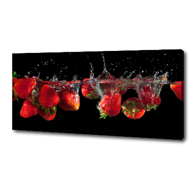 Canvas wall art Strawberries under water