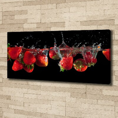 Canvas wall art Strawberries under water