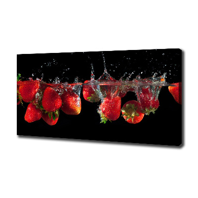 Canvas wall art Strawberries under water