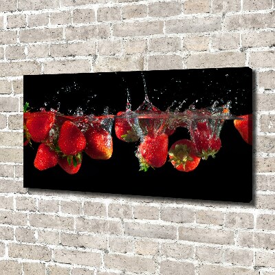 Canvas wall art Strawberries under water