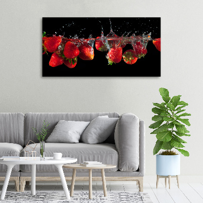 Canvas wall art Strawberries under water