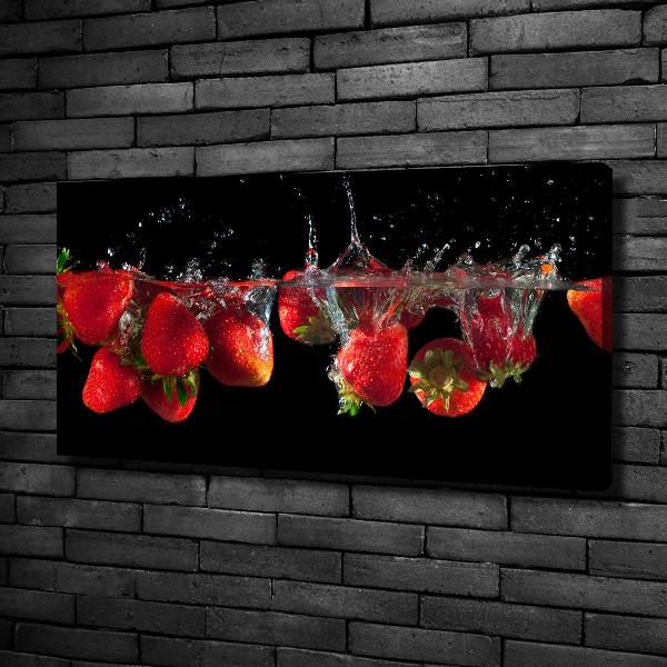 Canvas wall art Strawberries under water