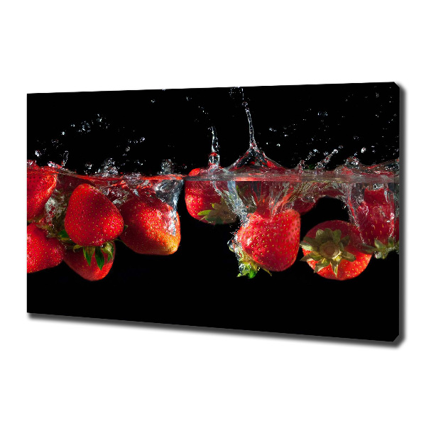 Canvas wall art Strawberries under water