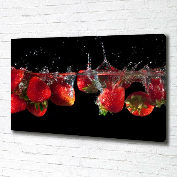 Canvas wall art Strawberries under water