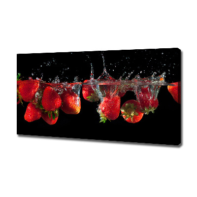 Canvas wall art Strawberries under water