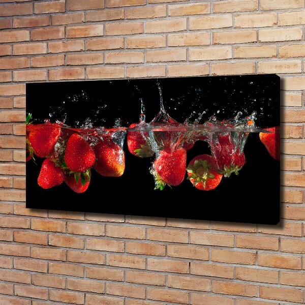 Canvas wall art Strawberries under water