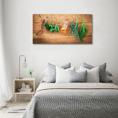 Canvas wall art Herbs on a string