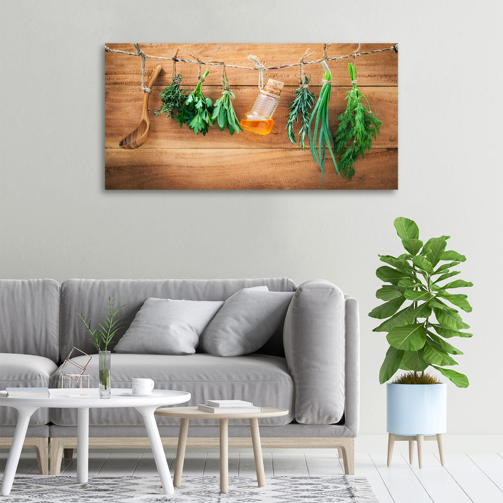 Canvas wall art Herbs on a string