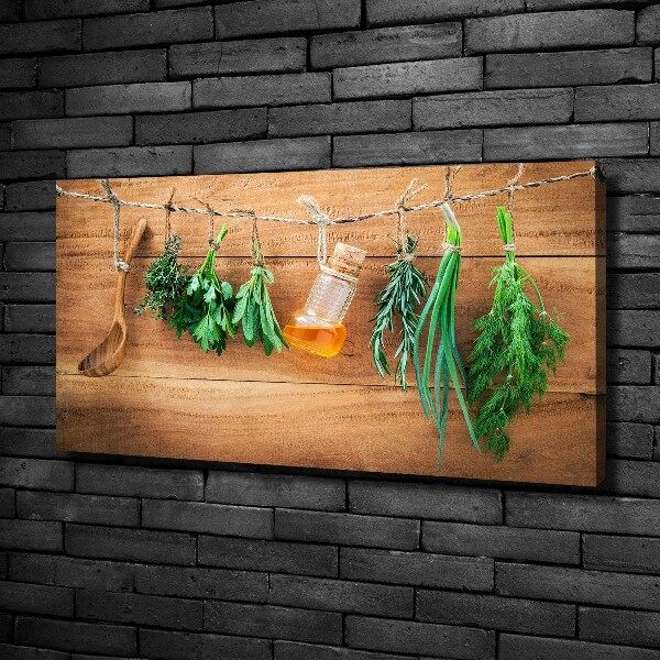 Canvas wall art Herbs on a string