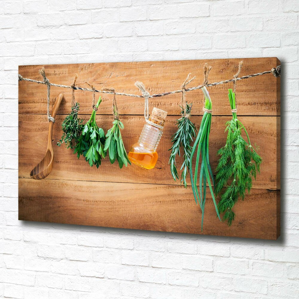 Canvas wall art Herbs on a string