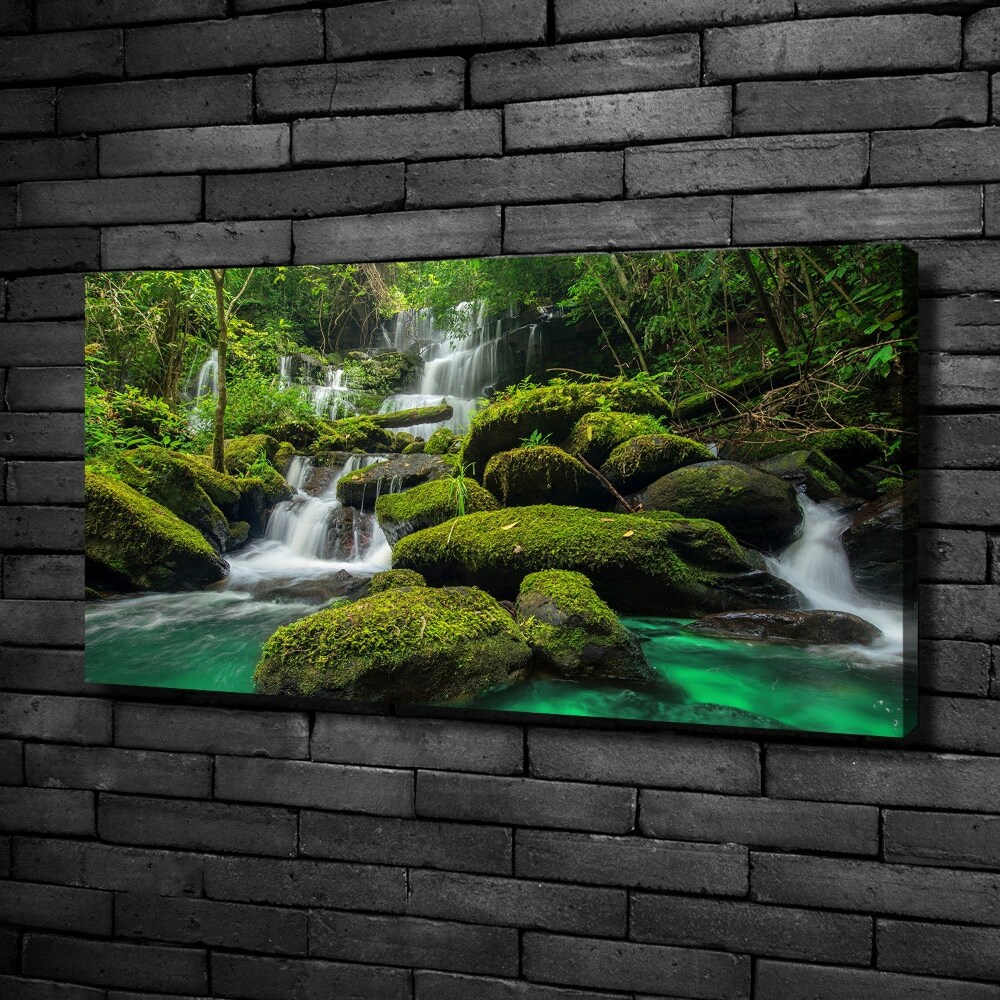 Canvas wall art Waterfall in the forest