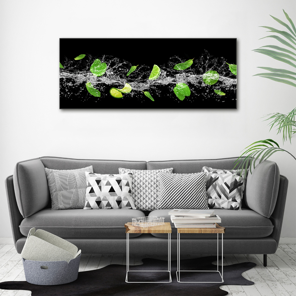 Canvas wall art Lime with mint