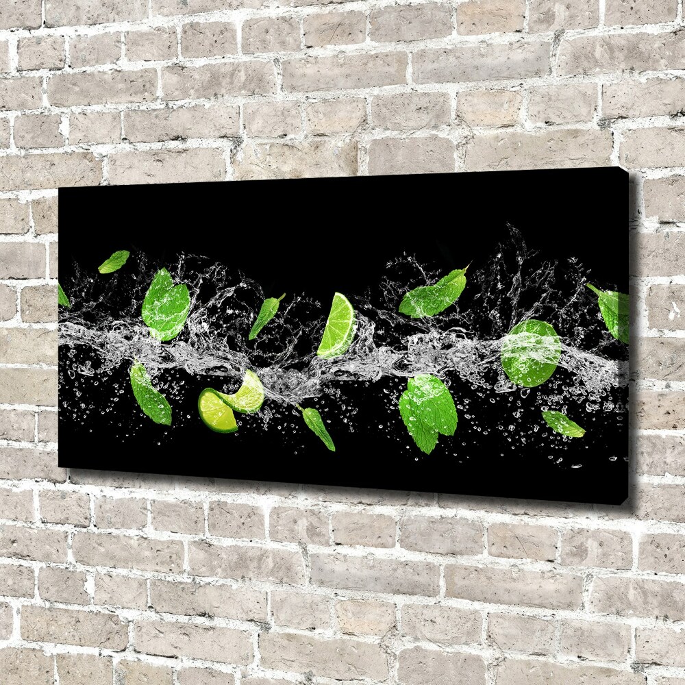 Canvas wall art Lime with mint