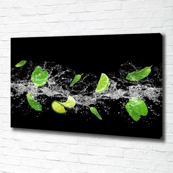 Canvas wall art Lime with mint