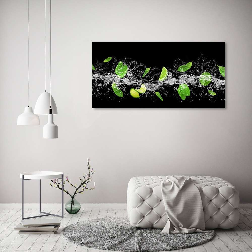 Canvas wall art Lime with mint