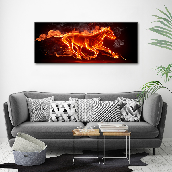 Canvas print Horse in flames