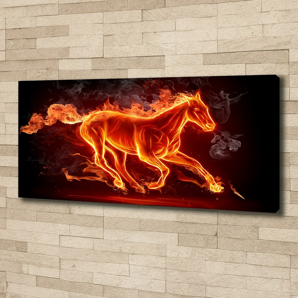 Canvas print Horse in flames