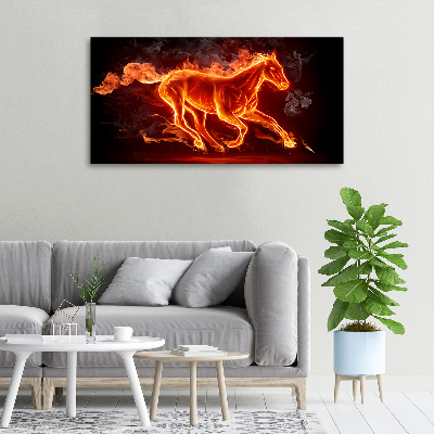 Canvas print Horse in flames