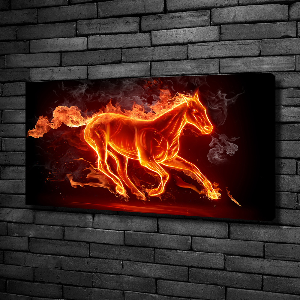 Canvas print Horse in flames