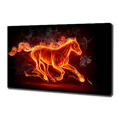 Canvas print Horse in flames