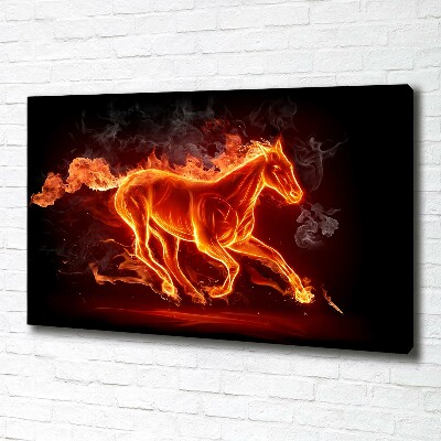 Canvas print Horse in flames