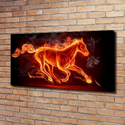 Canvas print Horse in flames