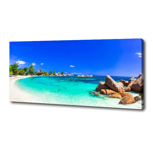 Canvas wall art Seychelles beach