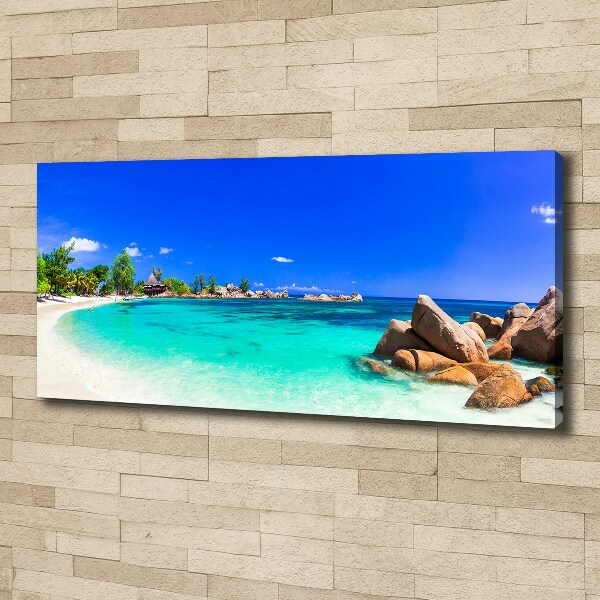 Canvas wall art Seychelles beach